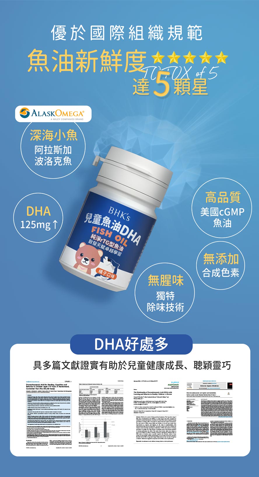 BHK兒童DHA評價?高品質cGMP魚油，rTG型態好吸收