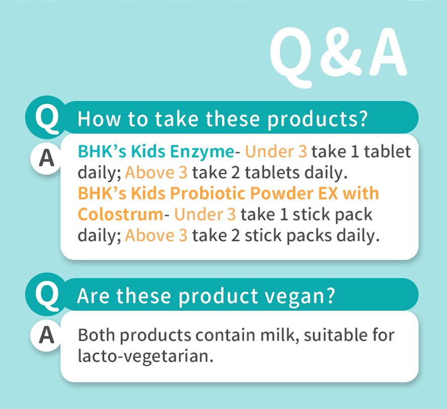 How to take BHK's Kids Enzyme + Kids Probiotics Powder with Colostrum