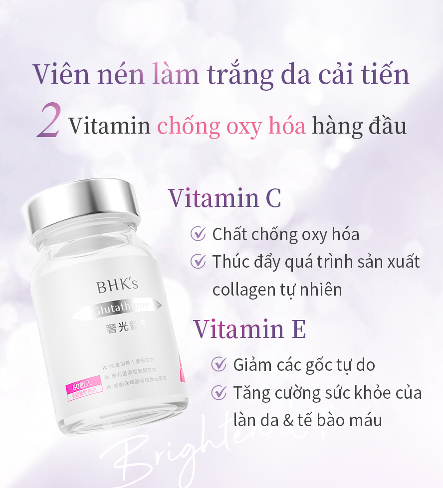 Nguyên liệu độc quyền sáng chế của Nhật Bản, tiêm trắng da dạng uống an toàn nhất, hàm lượng Glutathione cao nhất