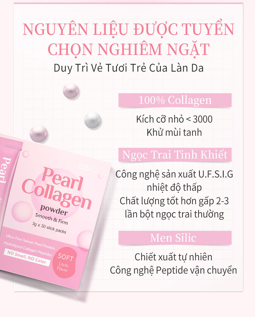 lựa chọn chất lượng sản phẩm nghiêm ngặt, bột trân châu collagen BHK's, vượt trội nhất thị trường, dưỡng da hiệu quả 