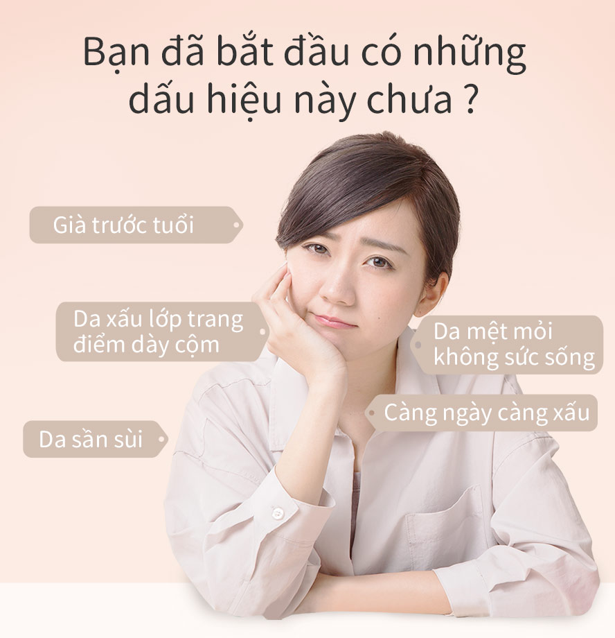 Tình trạng da không tốt, da chảy xệ, kiến nghị uống 