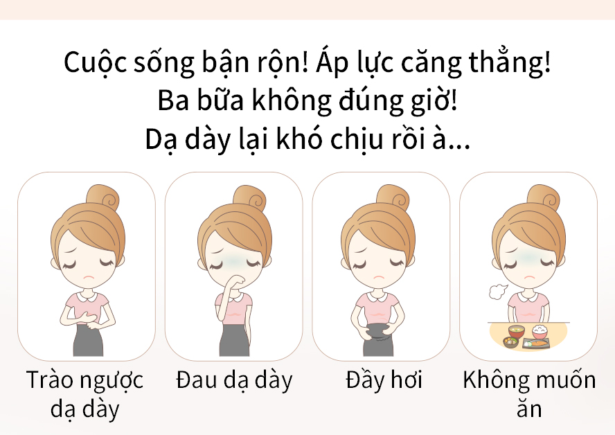 giải quyết vấn đề trào ngược dạ dày, bệnh bao tử,bụng trướng khó tiêu