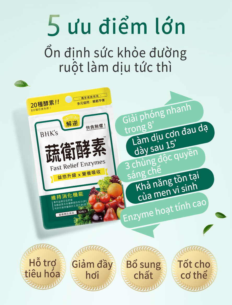 theo chứng minh lâm sàng cải thiện đau bao tử sau 15 phút, thành phần tự nhiên hơn thuốc đau bao tử