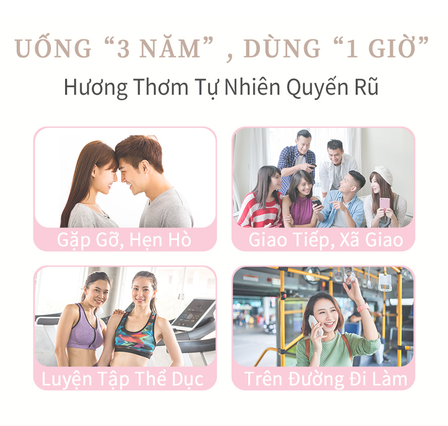 khử mùi hiệu quả không còn e ngại khi ở gần người yêu, vận động nhiều cũng không sợ bốc mùi