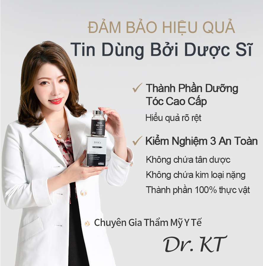 Chuyên gia y tế thẩm mỹ khuyên dùng Viên nén nuôi dưỡng tóc Biotin EX BHK, giảm rụng tóc, không chứa tân dược, thành phần hiệu quả