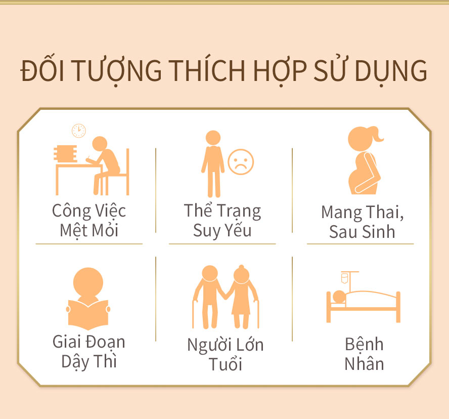 dinh dưỡng rất tốt, thích hợp cho thanh thiếu niên, người đi làm, người lớn tuổi, sau khi bệnh, dinh dưỡng trong thời kỳ mang thai, bổ sung mỗi ngày, mỗi ngày hai viên cho bạn tràn đầy năng lượng cả ngày