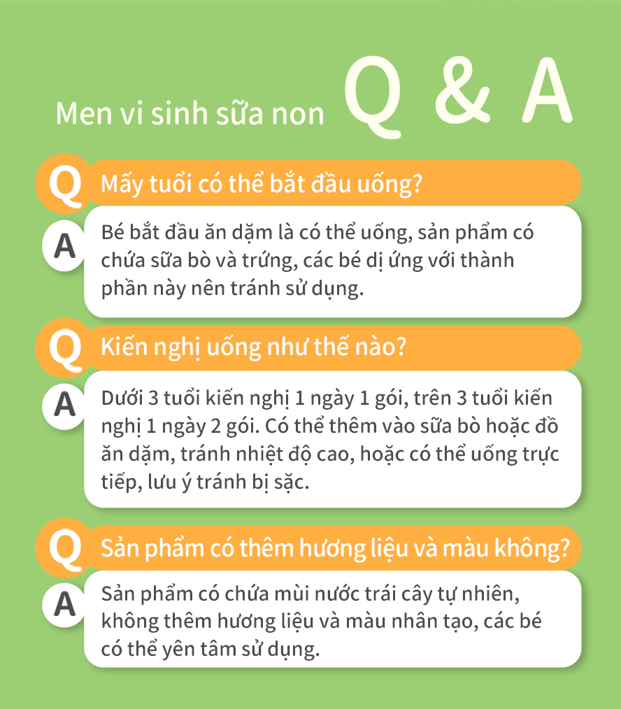 khi bé đã bắt đầu ăn thức ăn phụ là có thể uống, sản phẩm có chứa sữa bò và trứng, những người dị ứng với thành phần này vui lòng KHÔNG sử dụng