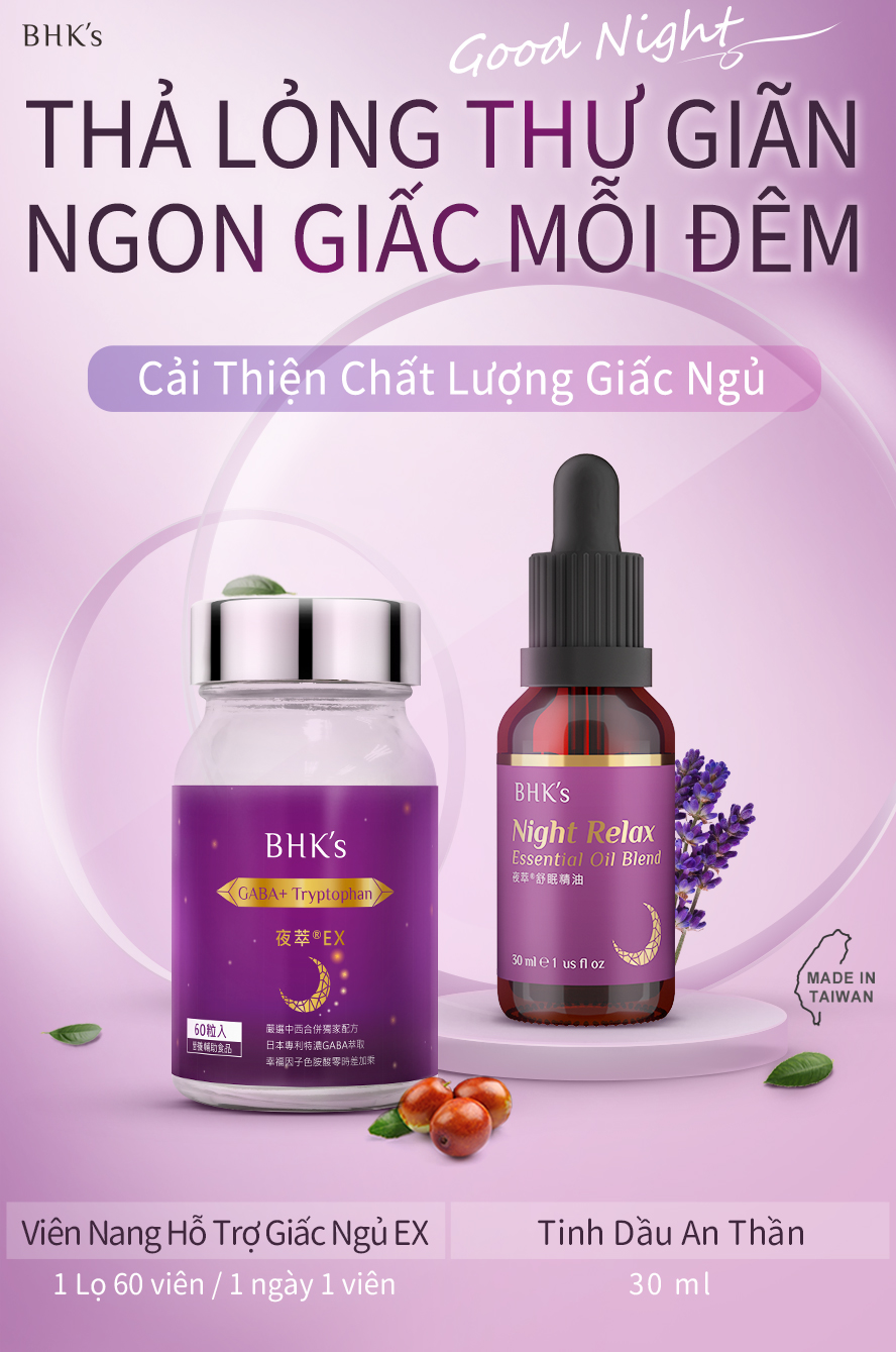 combo ngủ ngon thư giãn cơ thể, điều chỉnh cơ địa từ bên trong, giảm mệt mỏi, dùng 2 loại kết hợp sẽ cải thiện mất ngủ hiệu quả