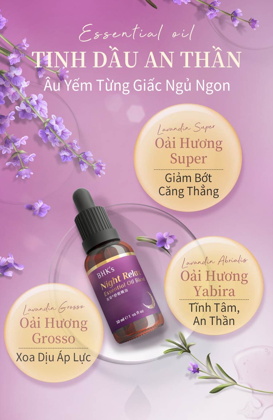 thành phần chiết xuất từ thảo mộc, mùi lavender hỗ trợ thư giản giảm áp lực, tuyết tùng giúp bạn cảm thấy yên tâm giảm bất an, bergamot bạc hà xoa dịu tâm trạng buồn, ngủ sâu hơn