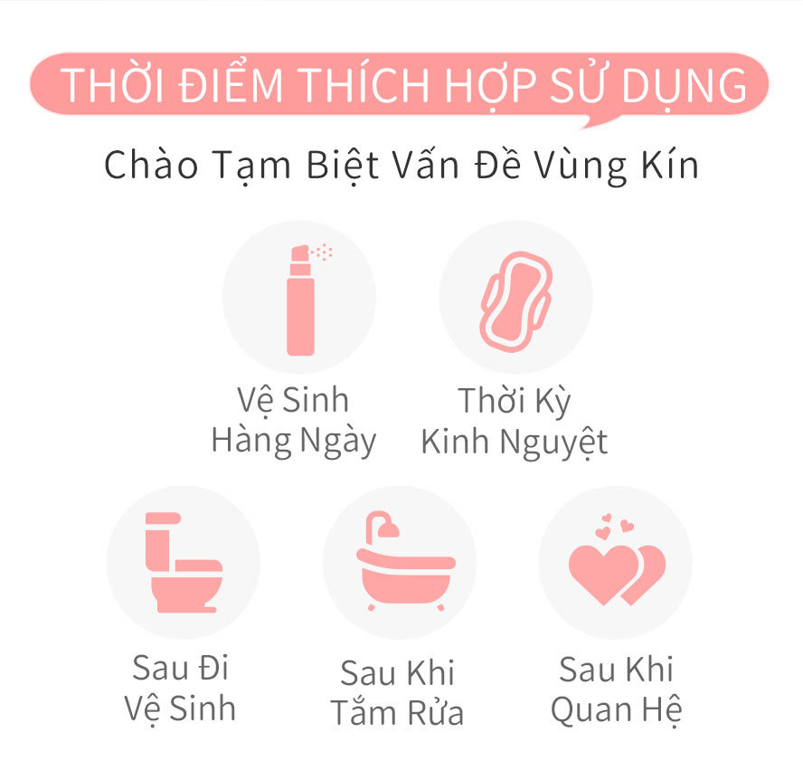 có thể dùng hằng ngày, trong kỳ kinh, sau khi đi vệ sinh, sau khi tắm, sau khi quan hệ tình dục